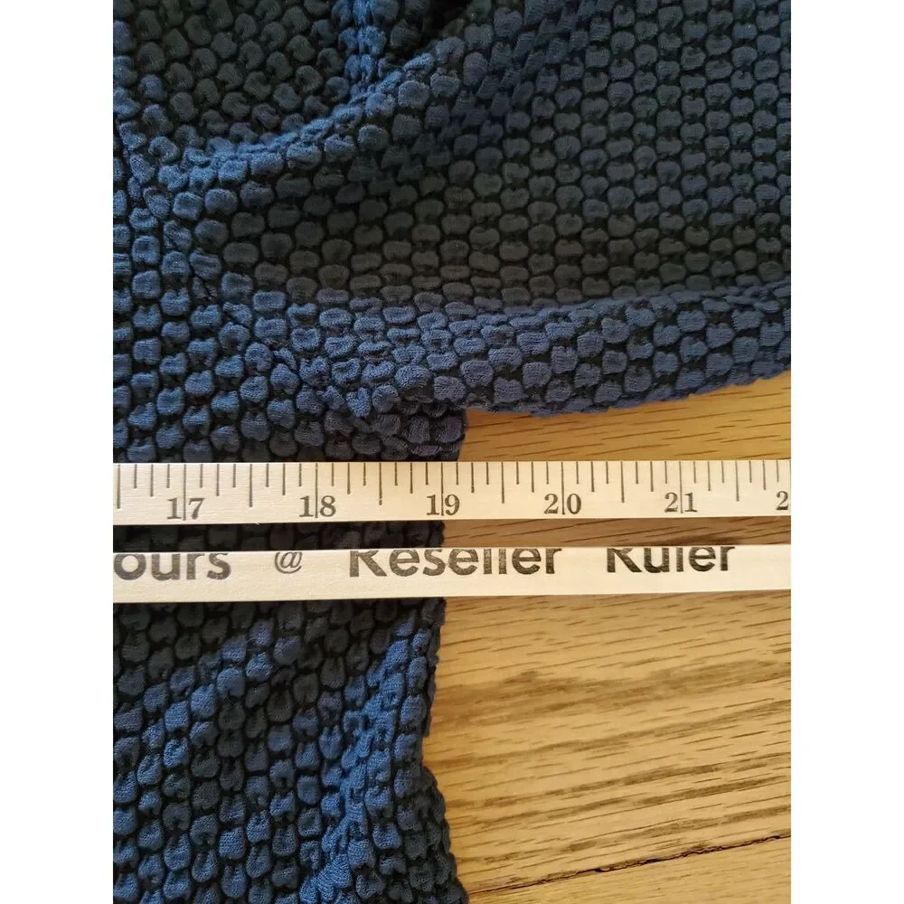 Habitat Womens M Textured Navy Long Sleeve Tunic Minimalism EUC - Picture 7 of 8